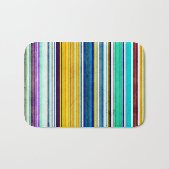 Colorful Stripes of Texture Bath Mat