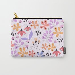 colourful fantasy flowers pastel pink red orange  Carry-All Pouch