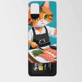 Chef Cat making Sushi Android Card Case