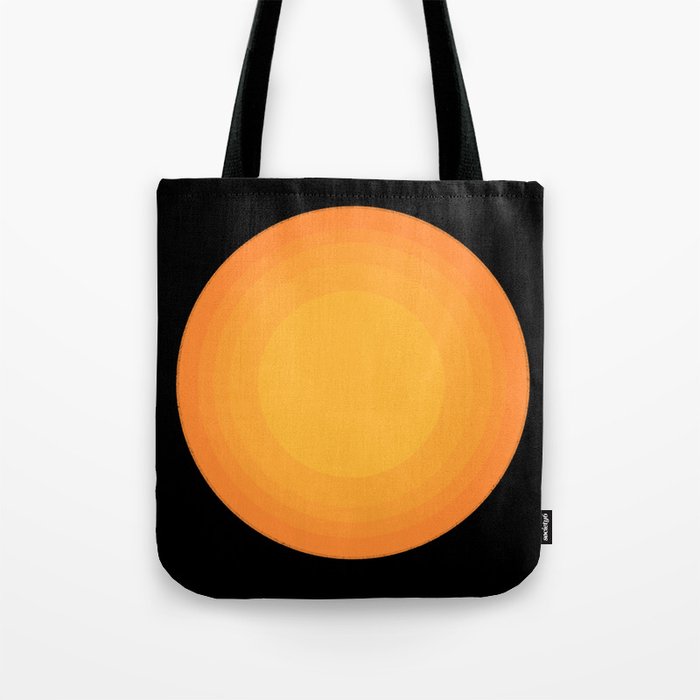 Mid-Century Modern Black Hole Sun Autumn Orange Sunrise Sunset Saturate Color Focal Point Minimalist Tote Bag