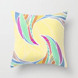 Sunny Yin Yang Rainbow Throw Pillow