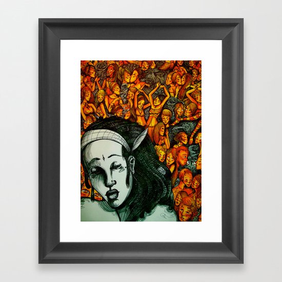Figures in the dark Framed Art Print