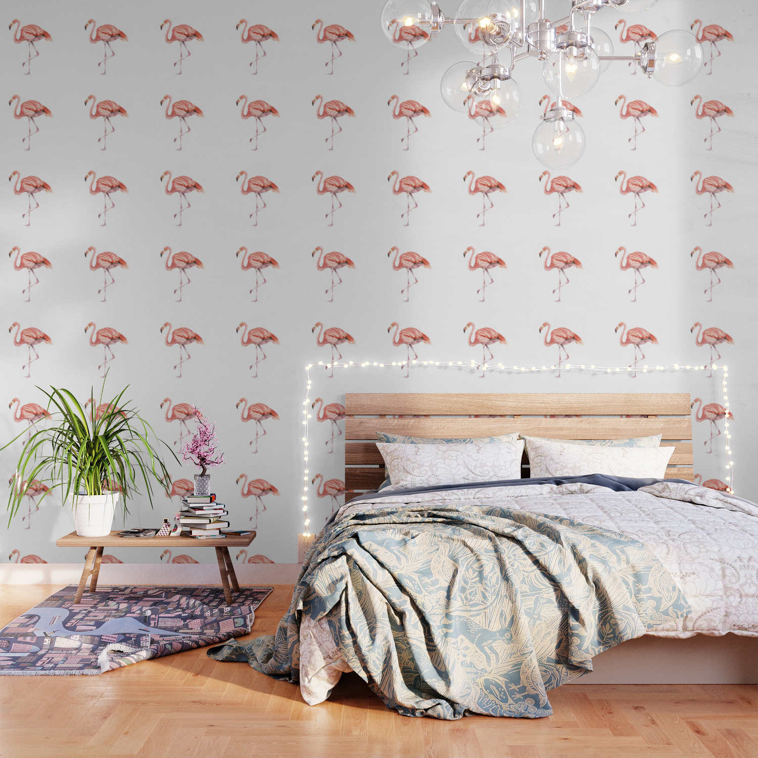 Pink Flamingo Wallpaper By Evgeniya Society6
