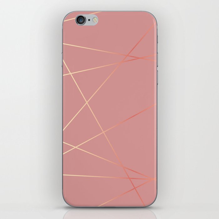Abstract Triangle Pink Golden Modern Collection iPhone Skin
