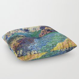 Claude Monet Seashore at Belle Isle Floor Pillow