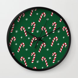 Candy Cane Pattern (red/green) Wall Clock