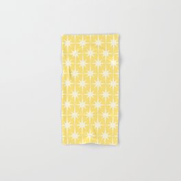 Midcentury Modern Atomic Starburst Pattern in Soft Yellow Hand & Bath Towel
