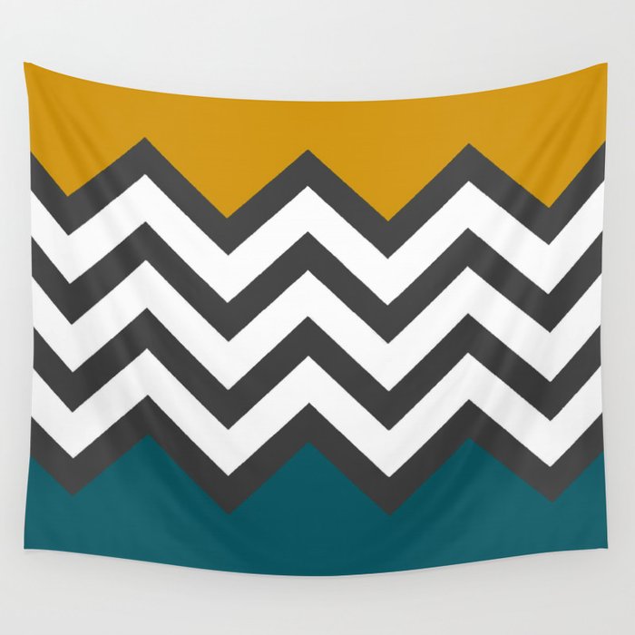 Color Blocked Chevron Wall Tapestry