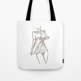 Confident Woman Linocut Tote Bag