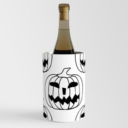 Seamless Pattern Silhouette Halloween Grimace Horror 02 Wine Chiller