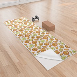 Illustrated Oranges and Limes Yoga Towel