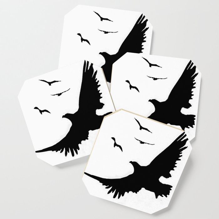 Original Design Of Flying Black Eagles Art Coaster By Sharlesart