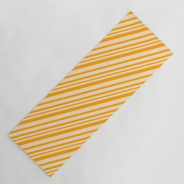 [ Thumbnail: Bisque and Orange Colored Lines/Stripes Pattern Yoga Mat ]