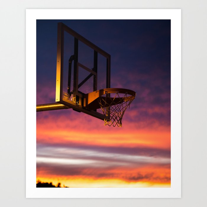 Basketball Sunset Art Print