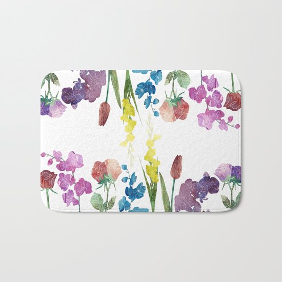 Color Flowers Bath Mat
