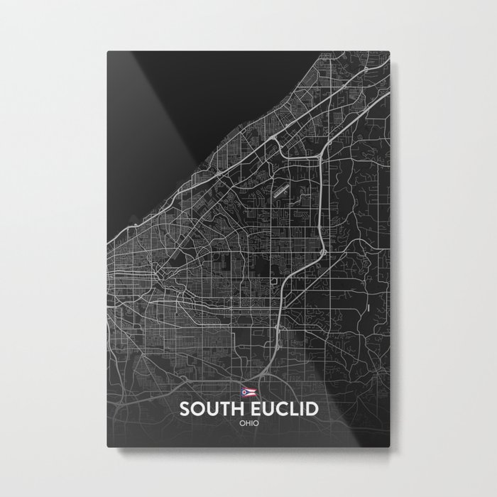 South Euclid, Ohio, United States - Dark City Map Metal Print