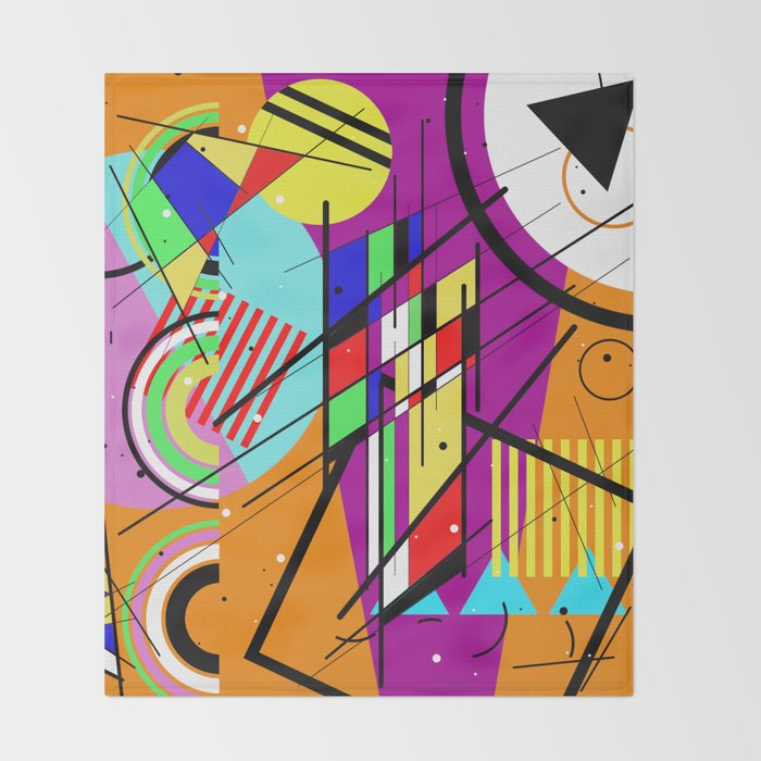 Crazy Retro 2 Abstract Geometric Random Collage Throw Blanket By Printpix Society6