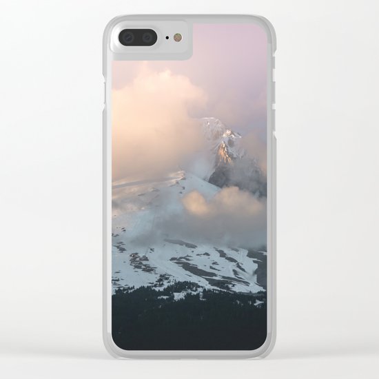 Pink Fog Mountain Morning Clear iPhone Case