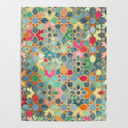 Gilt & Glory - Colorful Moroccan Mosaic Poster