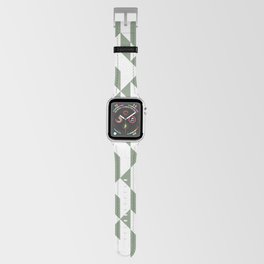 Abstract Geometric Green and White Apple Watch Band