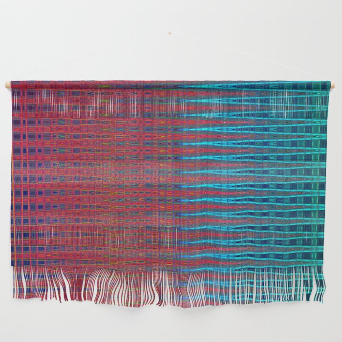 Neon Pink And Turquoise Zigzag Abstract Wall Hanging