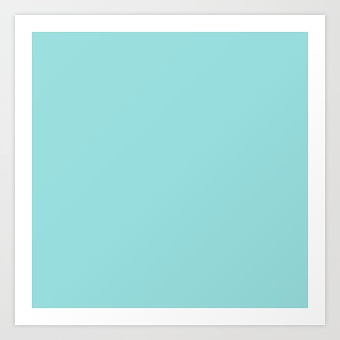 Aqua Shell (Blue) Color Art Print