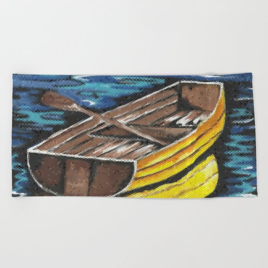 Wooden Dinghy Beach Towel