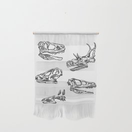 Dinosaur Skeletons Illustration Wall Hanging