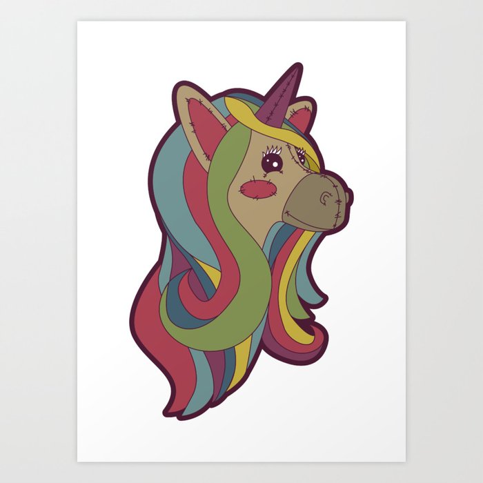Unicorn Head Art Print By Bekkiannart Society6
