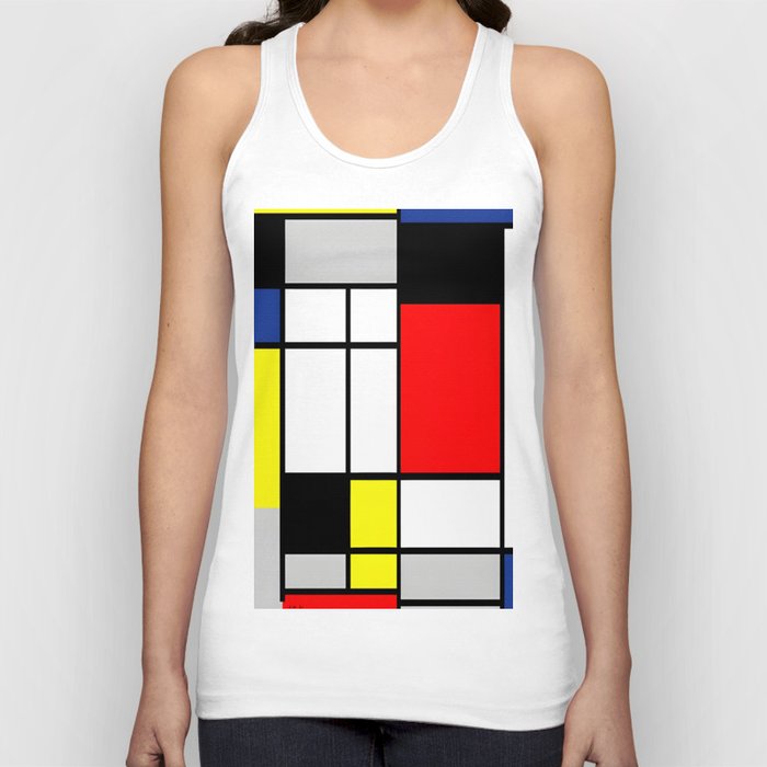 Piet Mondrian (1872-1944) - COMPOSITION WITH YELLOW, BLUE, BLACK, RED AND GRAY - 1921 - De Stijl (Neoplasticism), Abstract, Geometric Abstraction - Oil on canvas - Digitally Enhanced Version - Tank Top