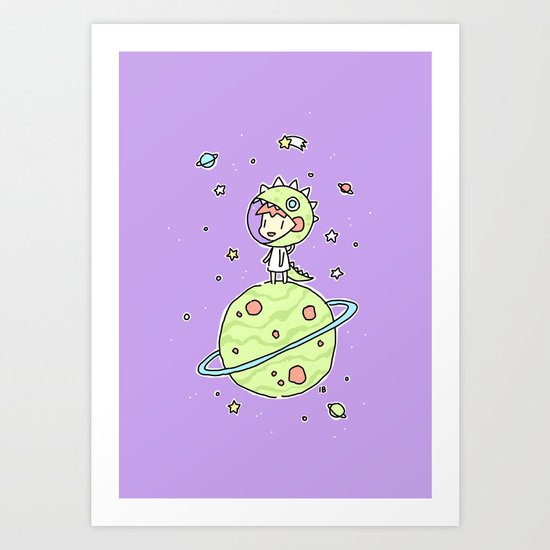 Space Dinosaur Art Print