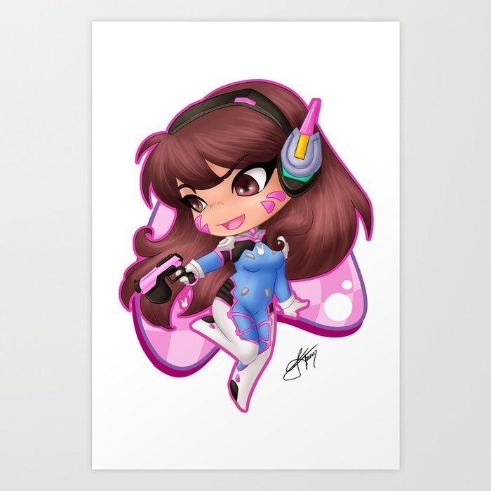 Nerf This D Va Original Art Print By Ginnymilling Society6