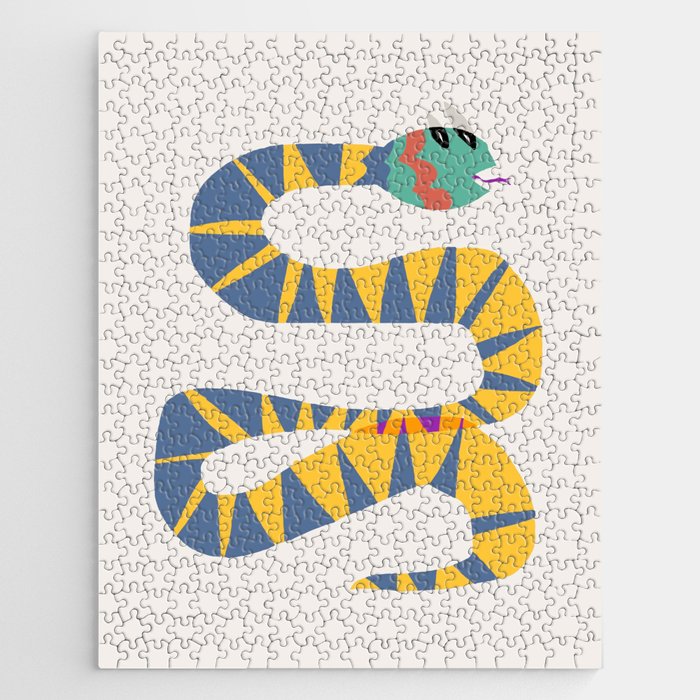 Yellow and blue serpent Jigsaw Puzzle