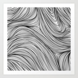 Abstract pattern with wavy lines. Stylish contemporary art texture Art Print