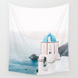 Santorini Greece Mamma Mia Church Photography Wall Tapestry