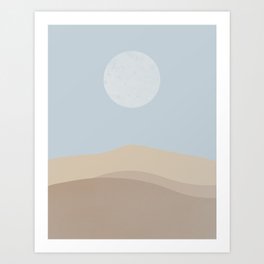 Desert and Moon Art Print