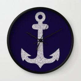 White Anchor on Blue Background