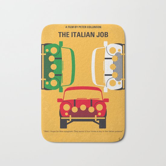 No279 My The Italian Job minimal movie poster Bath Mat