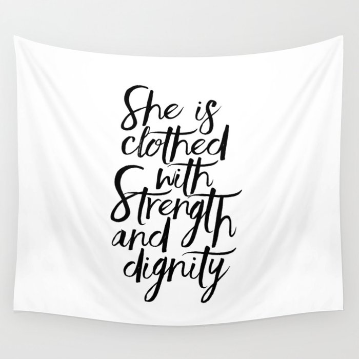 She Is Clothed With Strength And Dignity, Scripture Art,Bible Verse