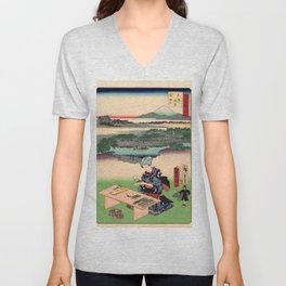Craftswoman at Daishigawara (Utagawa Kunisada, Utagawa Hiroshige II) V Neck T Shirt