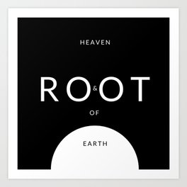 Heaven is Of Earth Art Print | Digital, Black And White, Root, Yoga, Earth, Heaven, Black, Eademarbor, Peace, Typography 