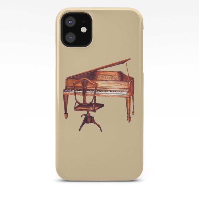 Antique Piano And Chair Bench Art By Kristie Hubler Iphone Case By