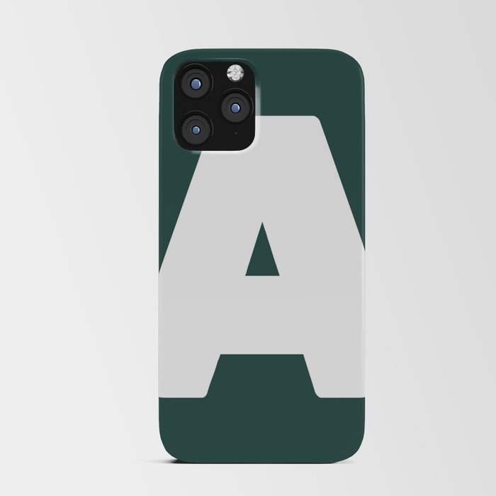 A (White & Dark Green Letter) iPhone Card Case