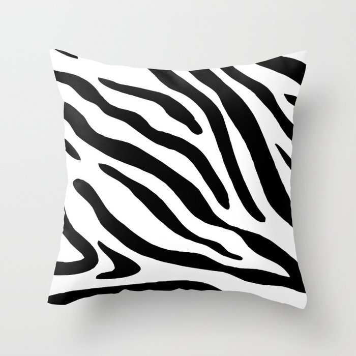 Black And White Zebra Print Throw Pillow