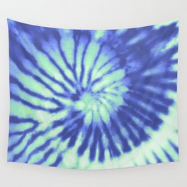 Green and Blue Tie-Dye retro 60's 70's retro pattern Wall Tapestry