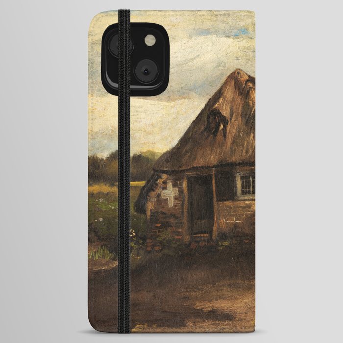 Cottage with Peasant Coming Home, 1885 by Vincent van Gogh iPhone Wallet Case