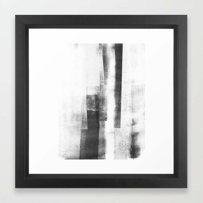 Black And White Minimalist Geometric Abstract Painting Structure
