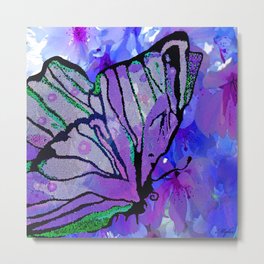 Butterfly Purple and Blue  Metal Print | Antenas, Butterfly, Illustration, Abstractbutterfly, Insects, Painting, Mosaicbutterfly, Butterflypainting, Insect, Fly 