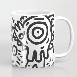 Cool Graffiti Art Doodle Black and White Monsters Scene Coffee Mug