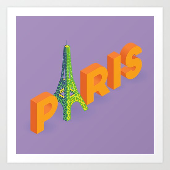 a is for eiffel Art Print